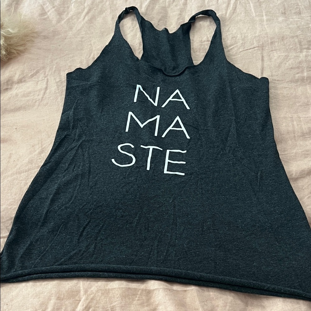 Women’s Black NAMASTE Graphic Tank Top - Racerback Yoga Tee